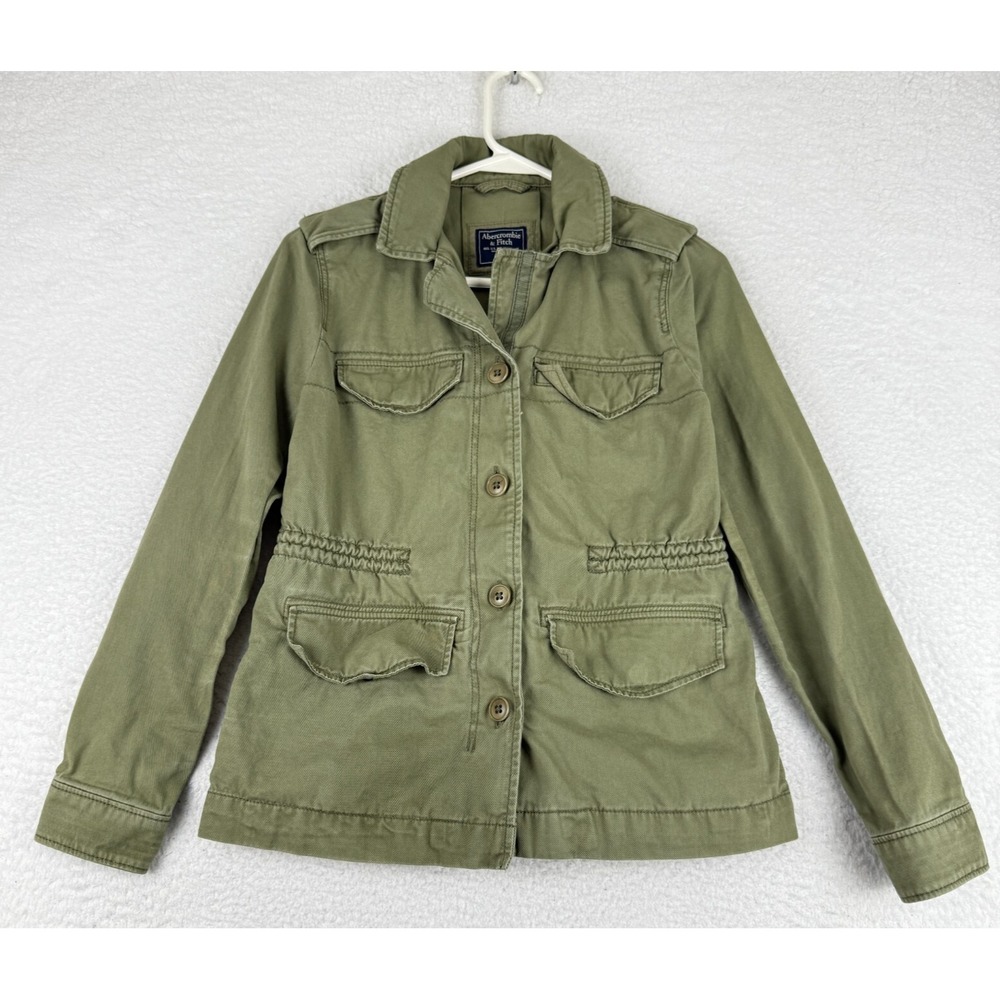 Abercrombie & Fitch Women's Olive Utility Jacket‎ XS Cinched Waist Military